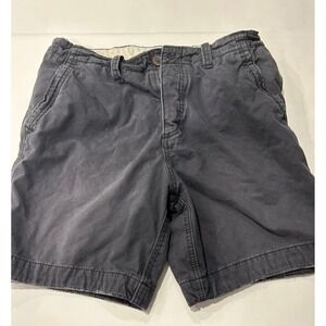 Abercrombie & Fitch Mens Vintage Button Fly Shorts Chino Casual Blue‎ Size 33